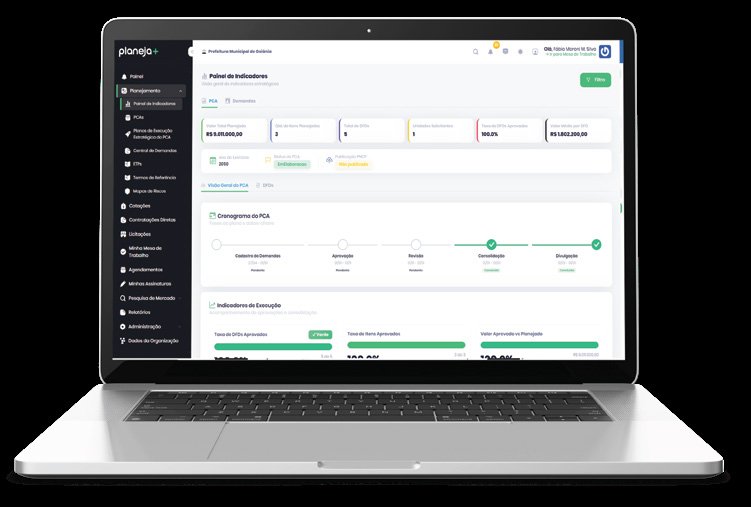 Interface do Planeja+ em notebook